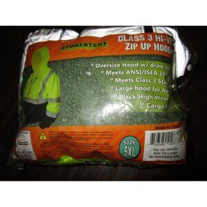 Forester Hi Vis Hooded Sweatshirt Class 3 Safety Hoodie Zip Front Road Work 5XL